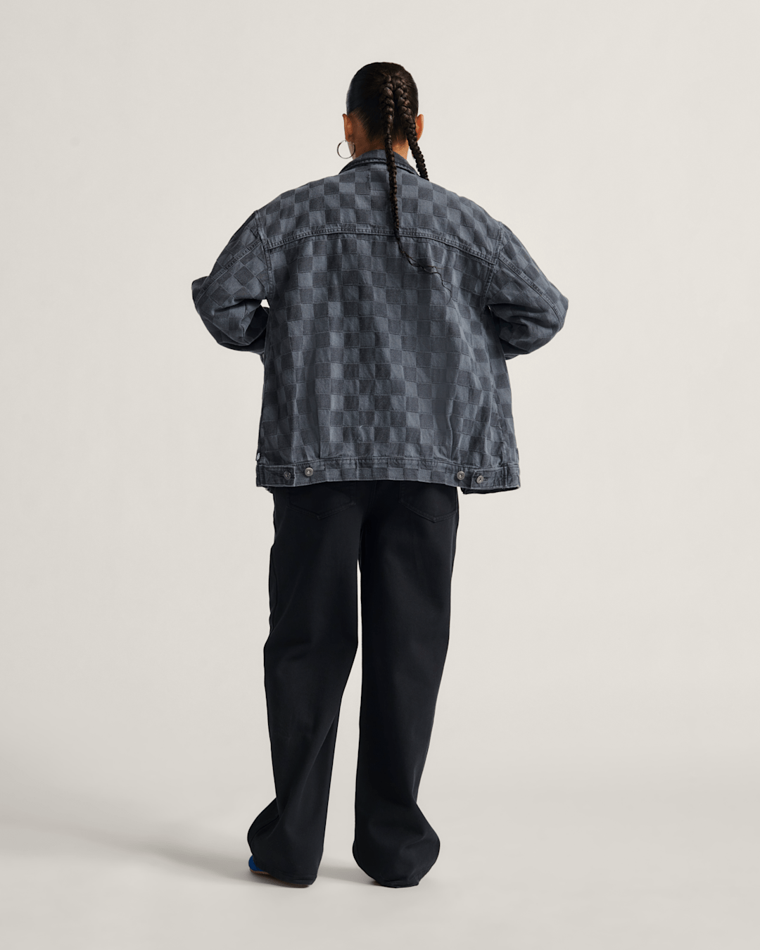 Vans Pitstop Checkered Station Denim Jacket in Checkerboard Faded Black