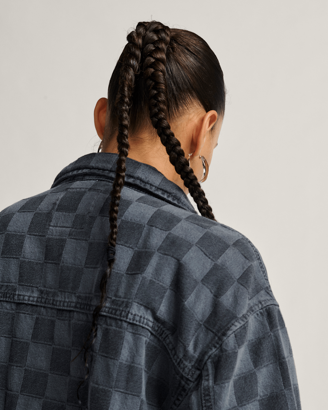 Vans Pitstop Checkered Station Denim Jacket in Checkerboard Faded Black