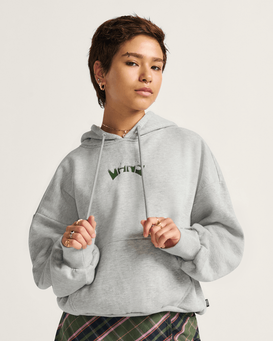 Vans World Peace Retro Pullover Hoodie in Heather Grey