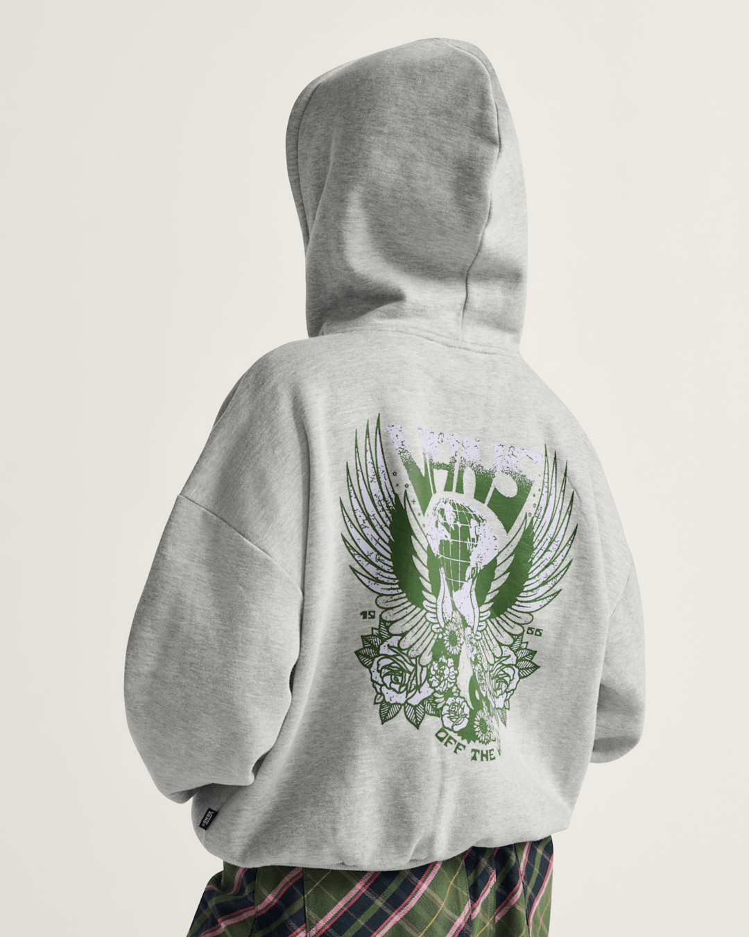 Vans World Peace Retro Pullover Hoodie in Heather Grey