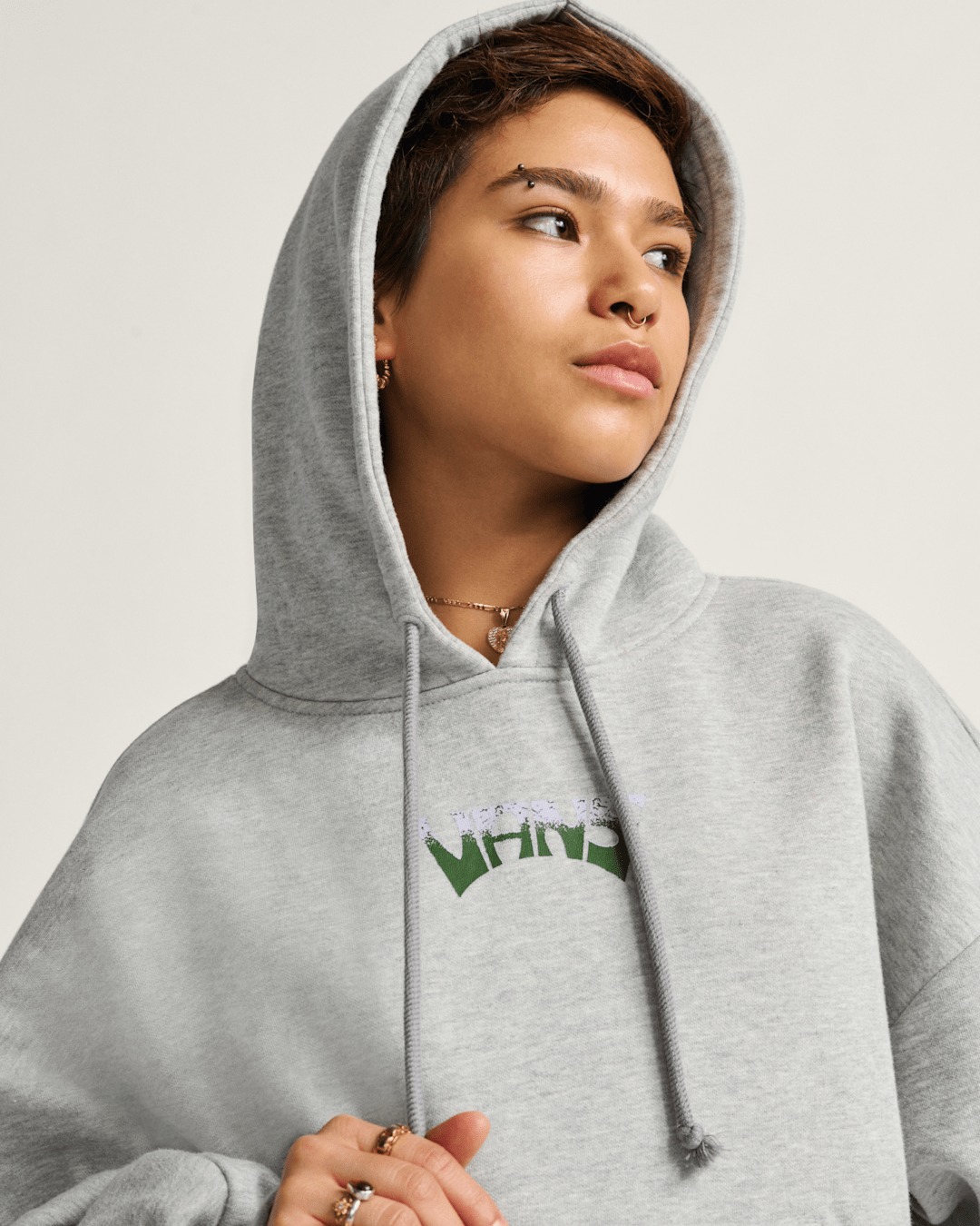 Vans World Peace Retro Pullover Hoodie in Heather Grey