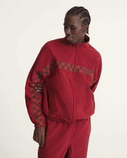 Vans Ronnie Track Jacket in Bordeaux Red