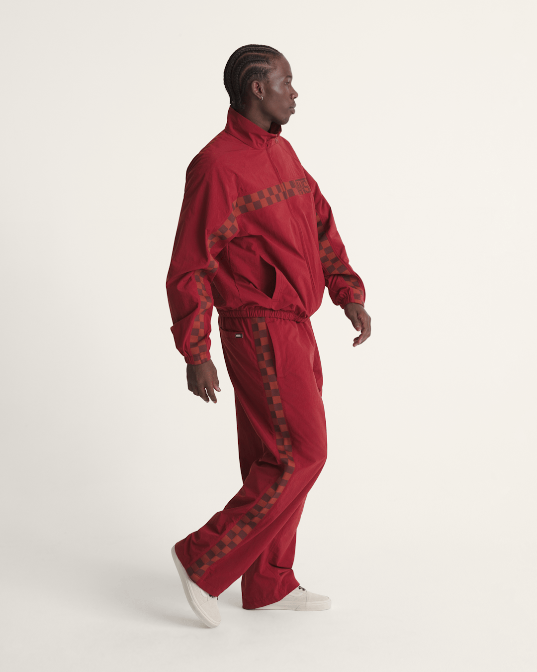 Vans Ronnie Track Jacket in Bordeaux Red