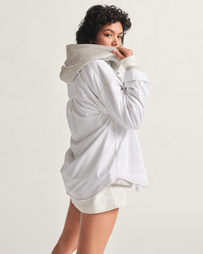 Vans Premium Hoodie in Ash Heather White