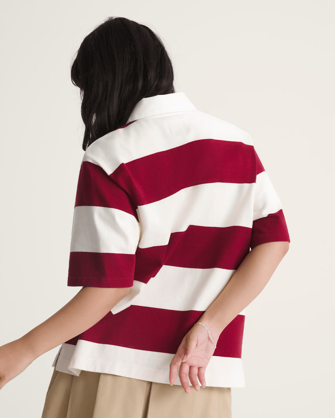 Vans Rugby Shirt in Bordeaux Red