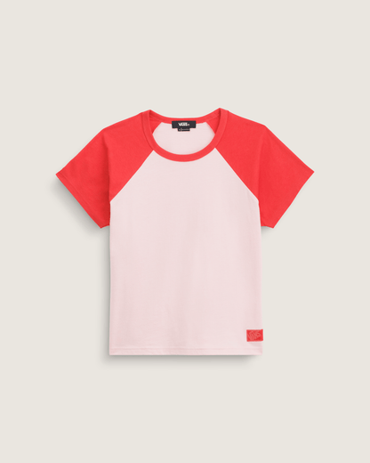 Vans Gracie Raglan T-Shirt in Coral Blush Pink