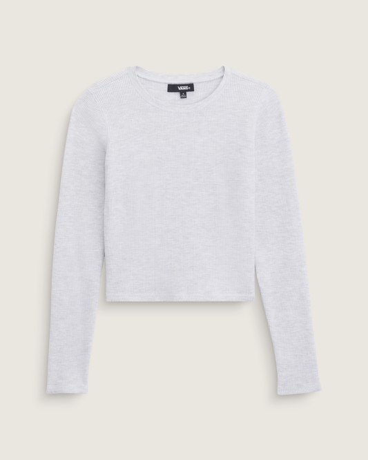 Vans Waffle Long Sleeve in WHITE HEATHER