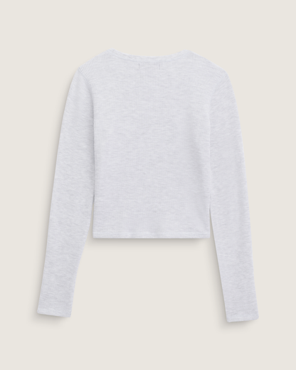 Vans Waffle Long Sleeve in WHITE HEATHER