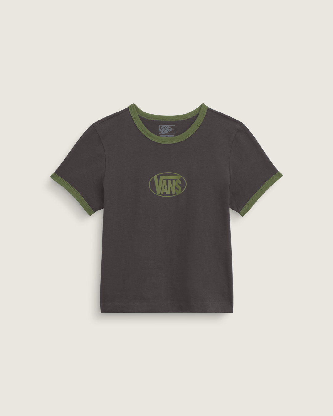 Vans Circle V Ringer Tee in Faded Black