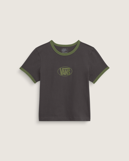 Vans Circle V Ringer Tee in Faded Black
