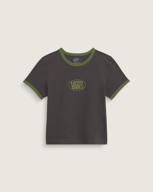 Vans Circle V Ringer Tee in Faded Black