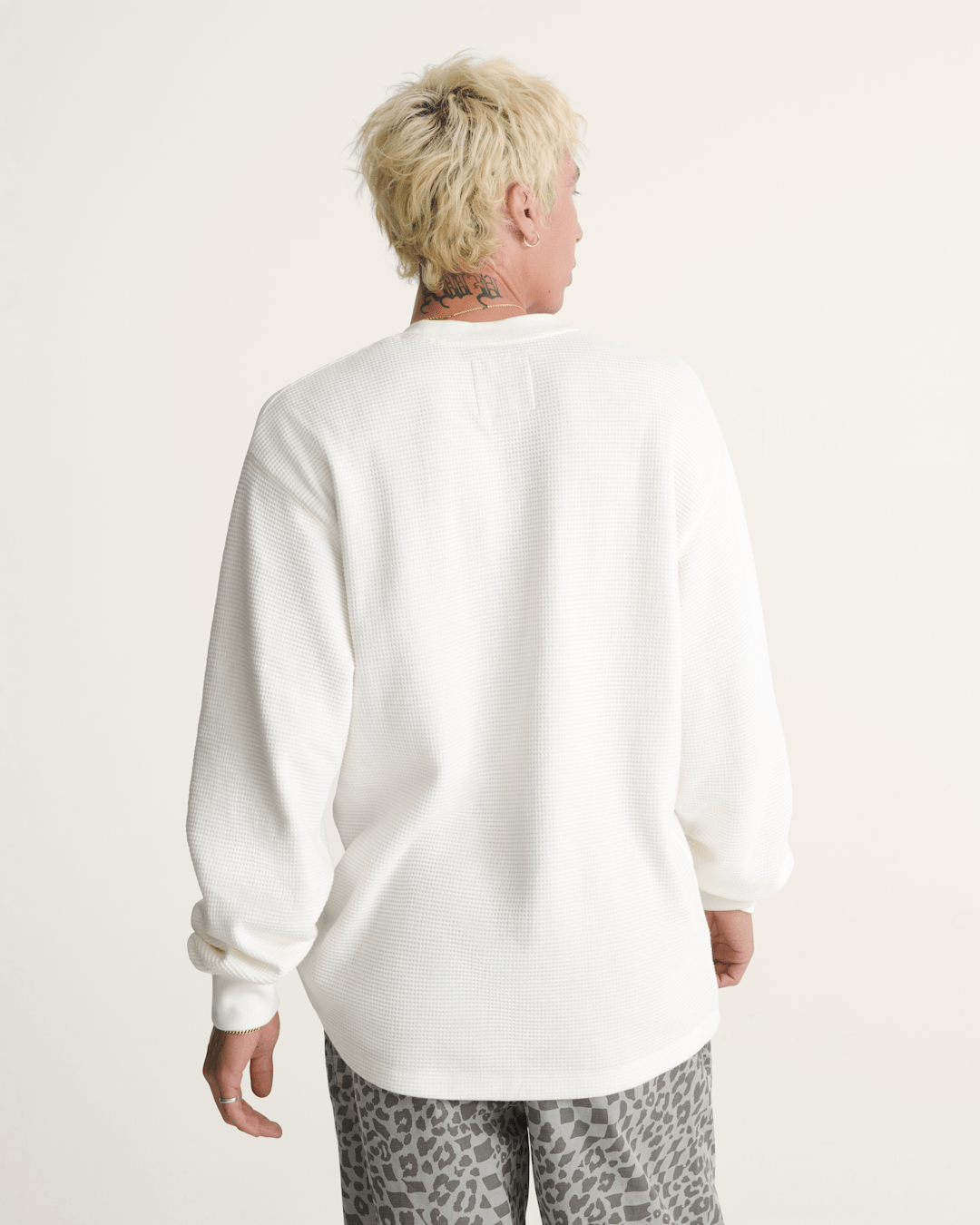 Vans Navigate Long Sleeve Thermal Shirt in Egret White