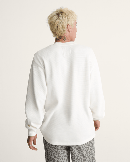 Vans Navigate Long Sleeve Thermal Shirt in Egret White