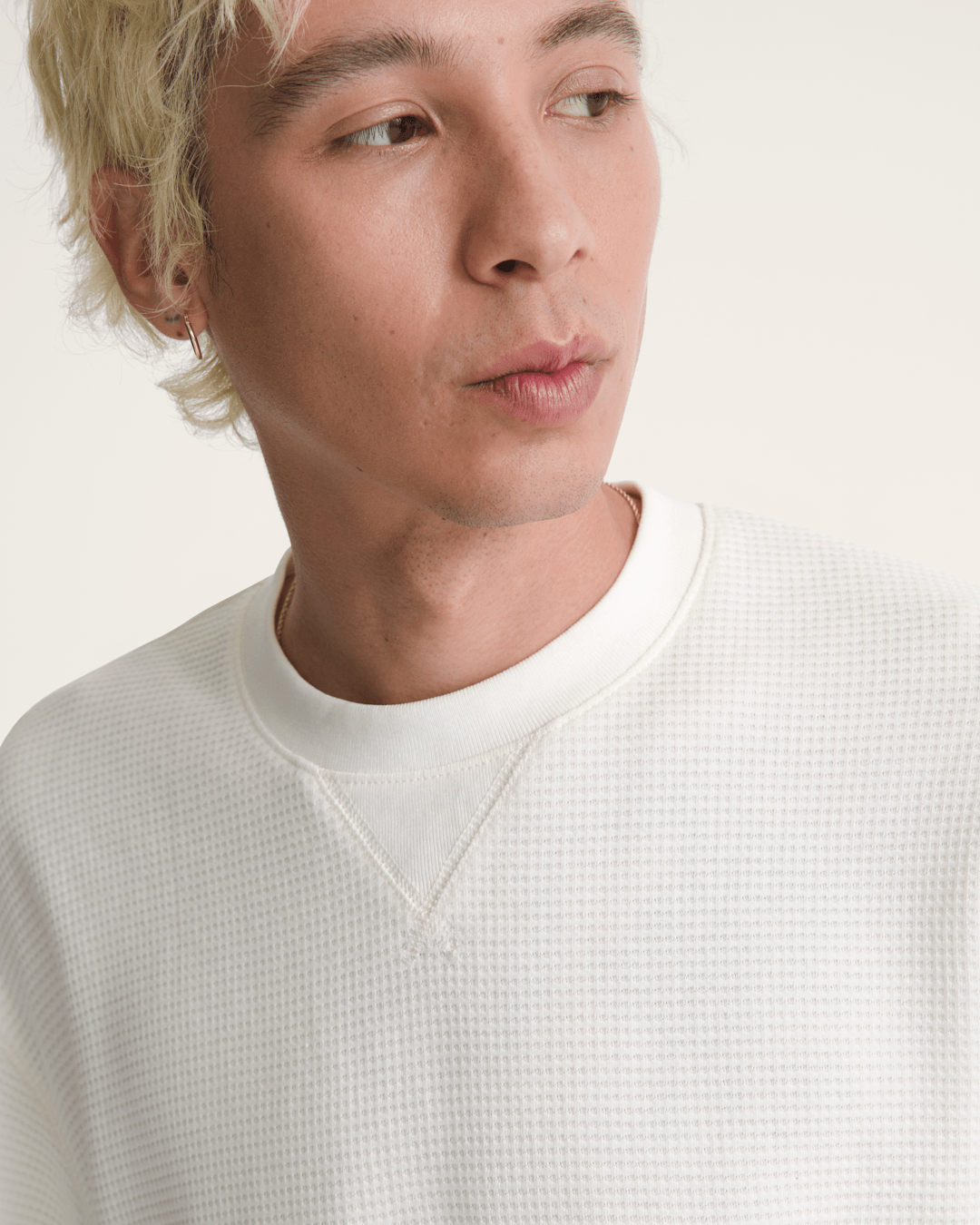 Vans Navigate Long Sleeve Thermal Shirt in Egret White