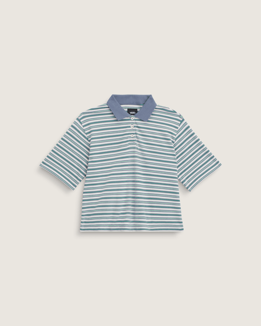 Vans Swing Knit Polo Shirt in Glacial Slate Blue