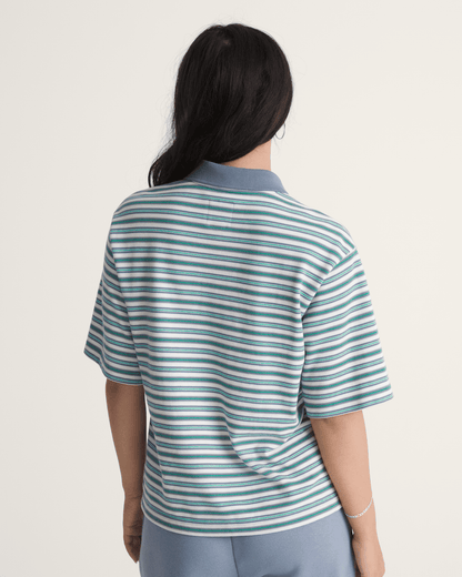 Vans Swing Knit Polo Shirt in Glacial Slate Blue