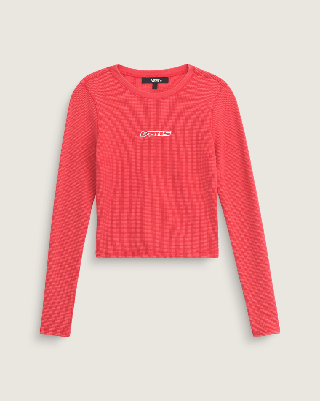 Vans Teri Waffle Long Sleeve Shirt in Crimson Haze Red