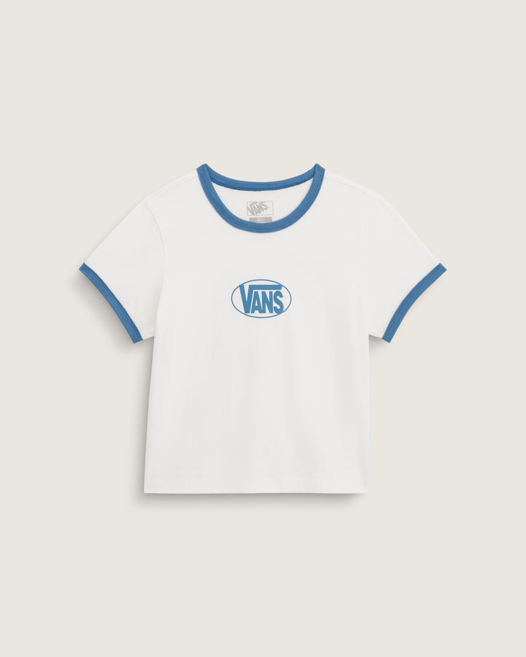 Vans Circle V Ringer Tee in Egret