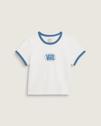 Vans Circle V Ringer Tee in Egret
