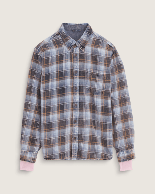 Vans Waffle Shop Reimagined 2Fer Flannel Shirt in Grey / Blue