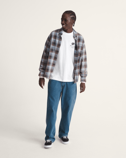 Vans Waffle Shop Reimagined 2Fer Flannel Shirt in Grey / Blue