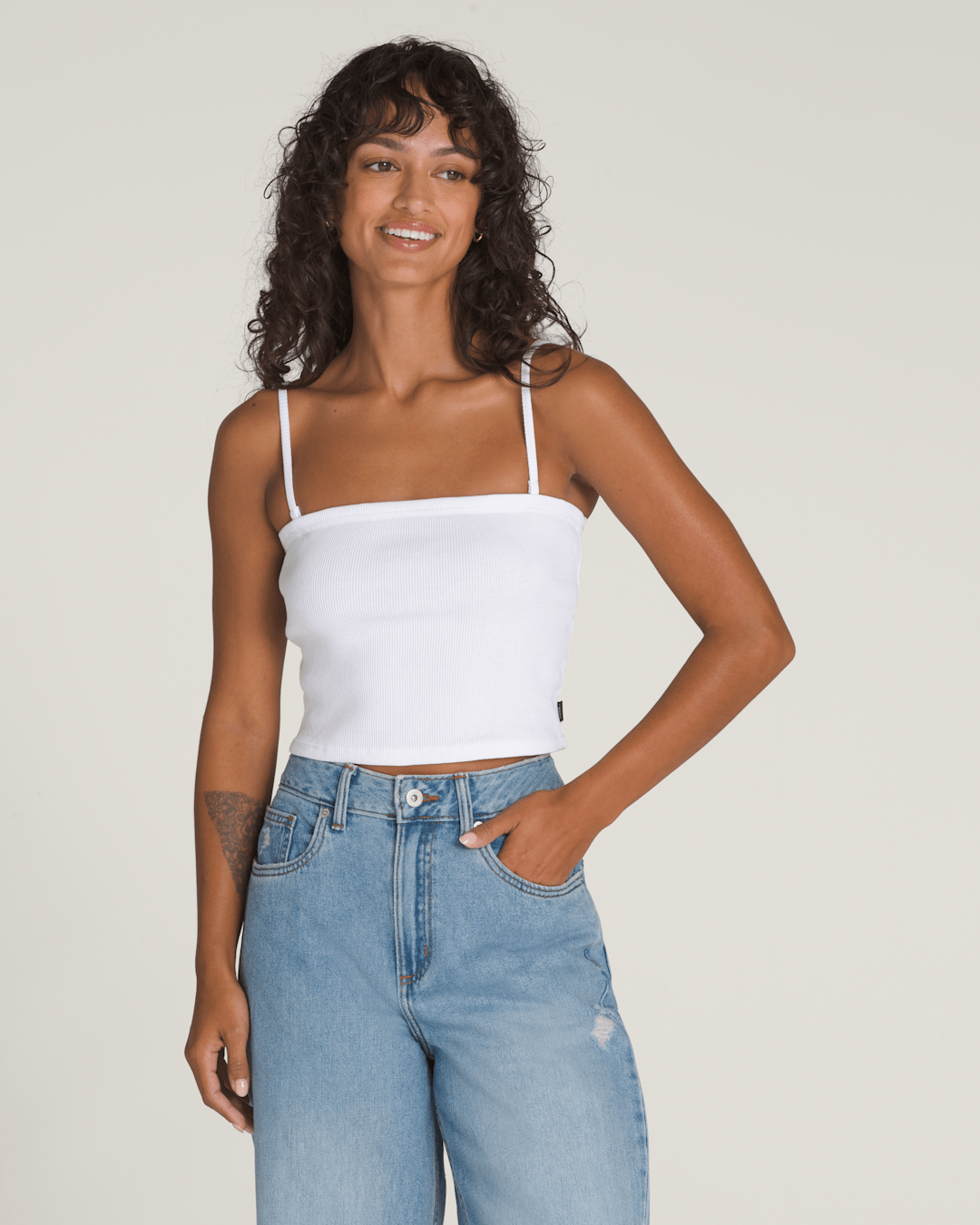 Vans Drew Rib Tube Top in White