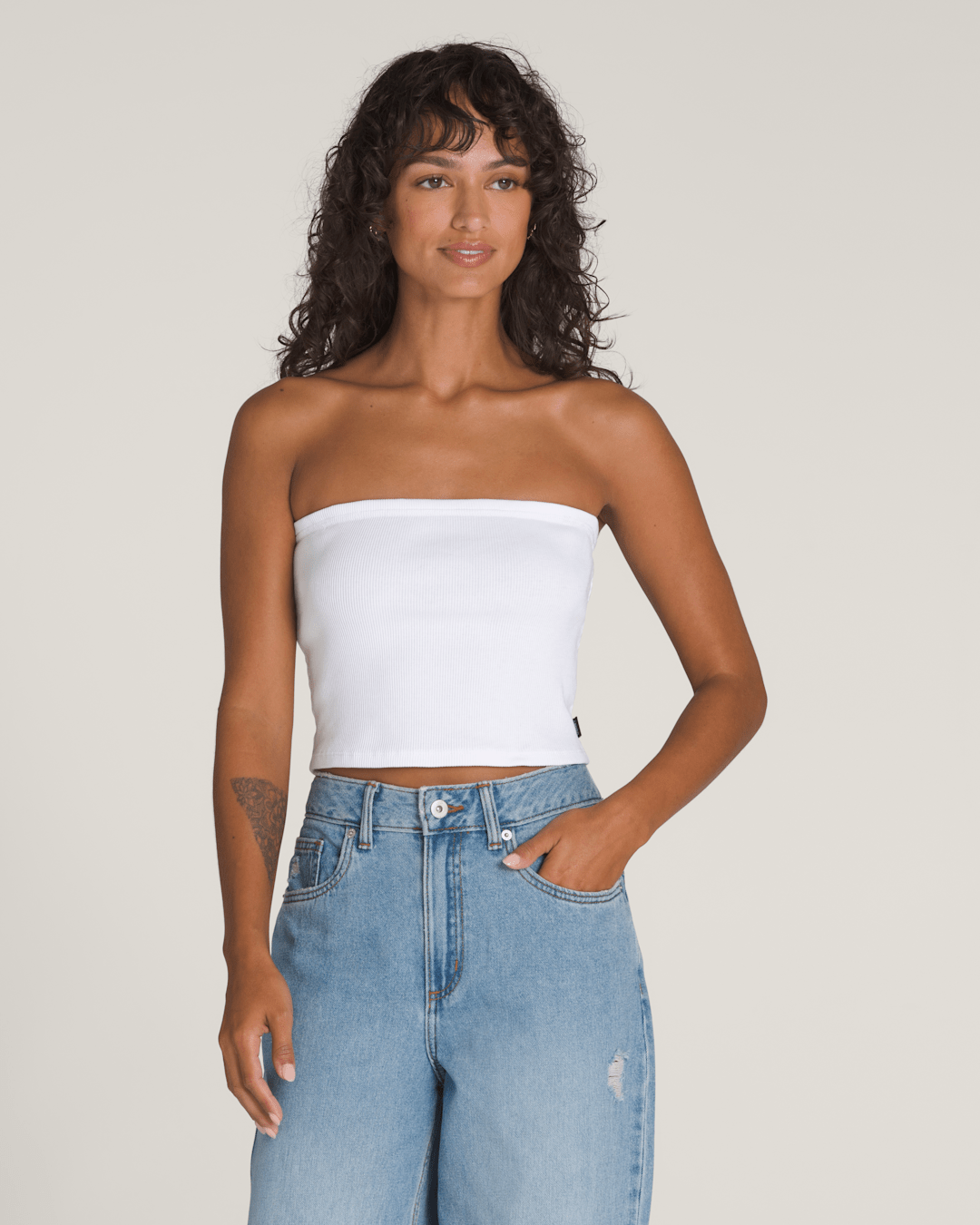 Vans Drew Rib Tube Top in White