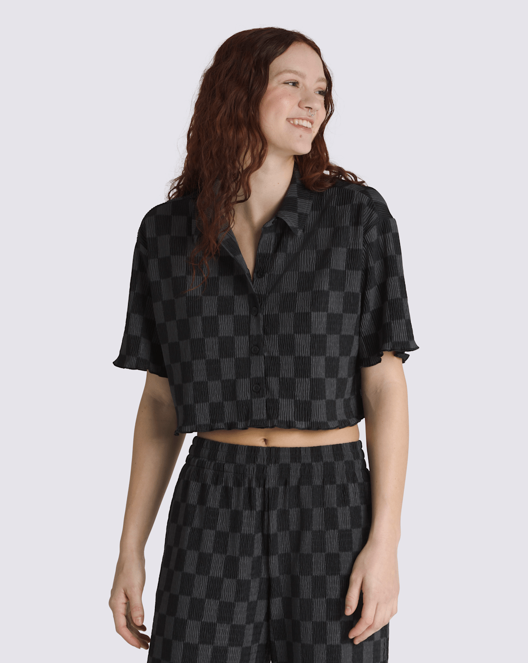 Vans Wren Checkerboard Shirt in Checkerboard Black / Grey