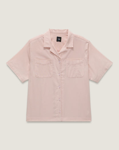 Vans Cassidy Camp Shirt in Sepia Rose Pink