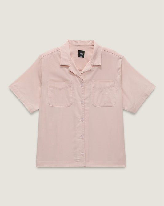 Vans Cassidy Camp Shirt in Sepia Rose Pink