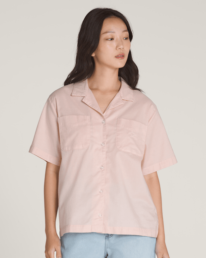 Vans Cassidy Camp Shirt in Sepia Rose Pink
