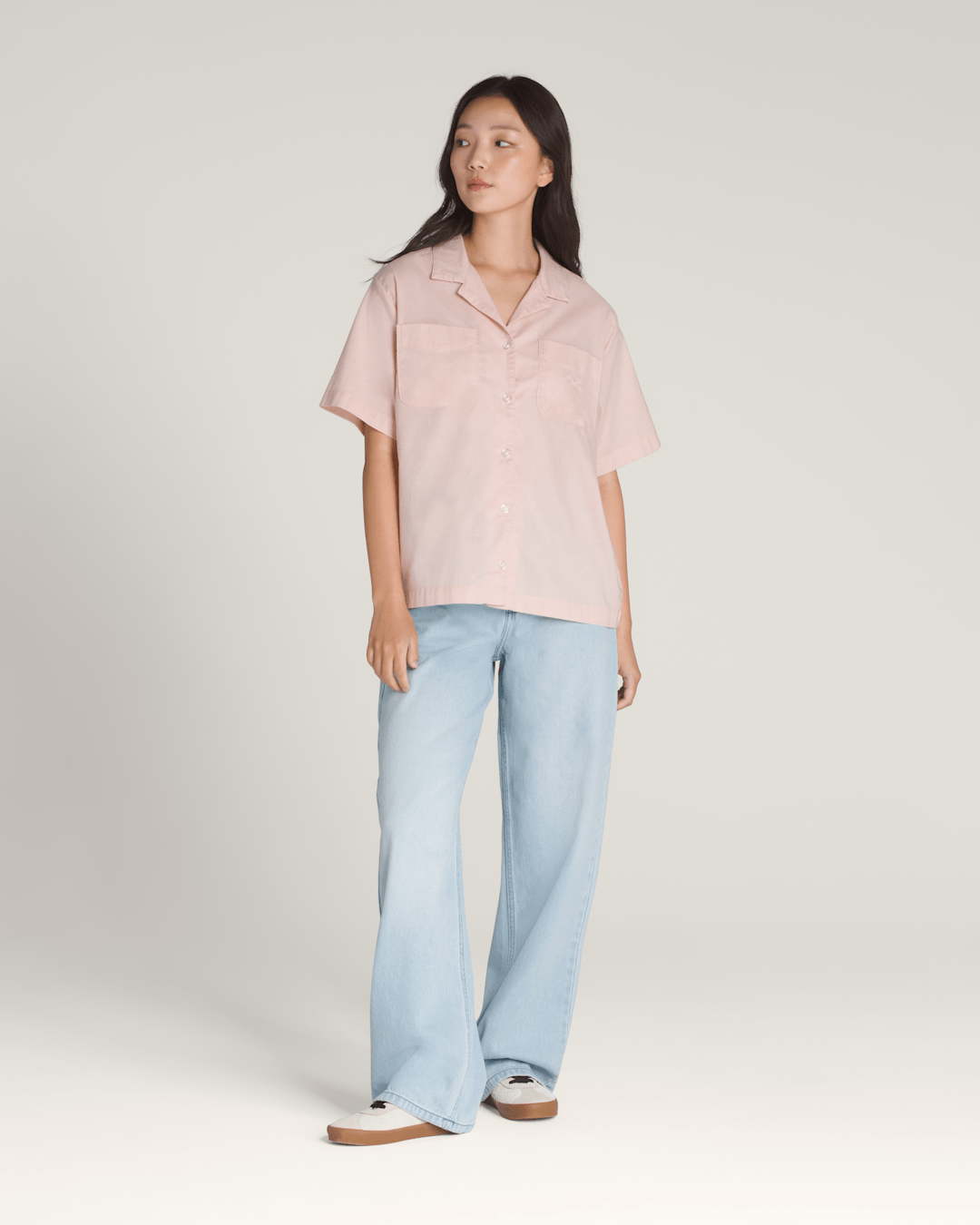 Vans Cassidy Camp Shirt in Sepia Rose Pink