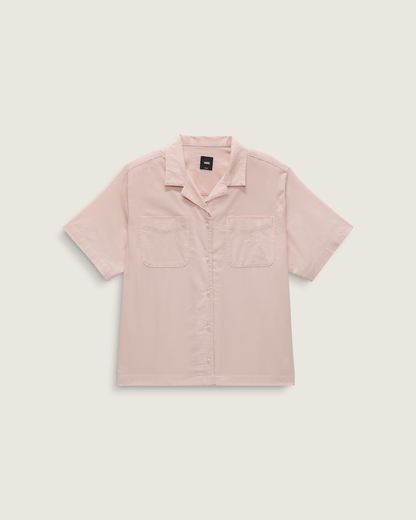 Vans Cassidy Camp Shirt in Sepia Rose Pink
