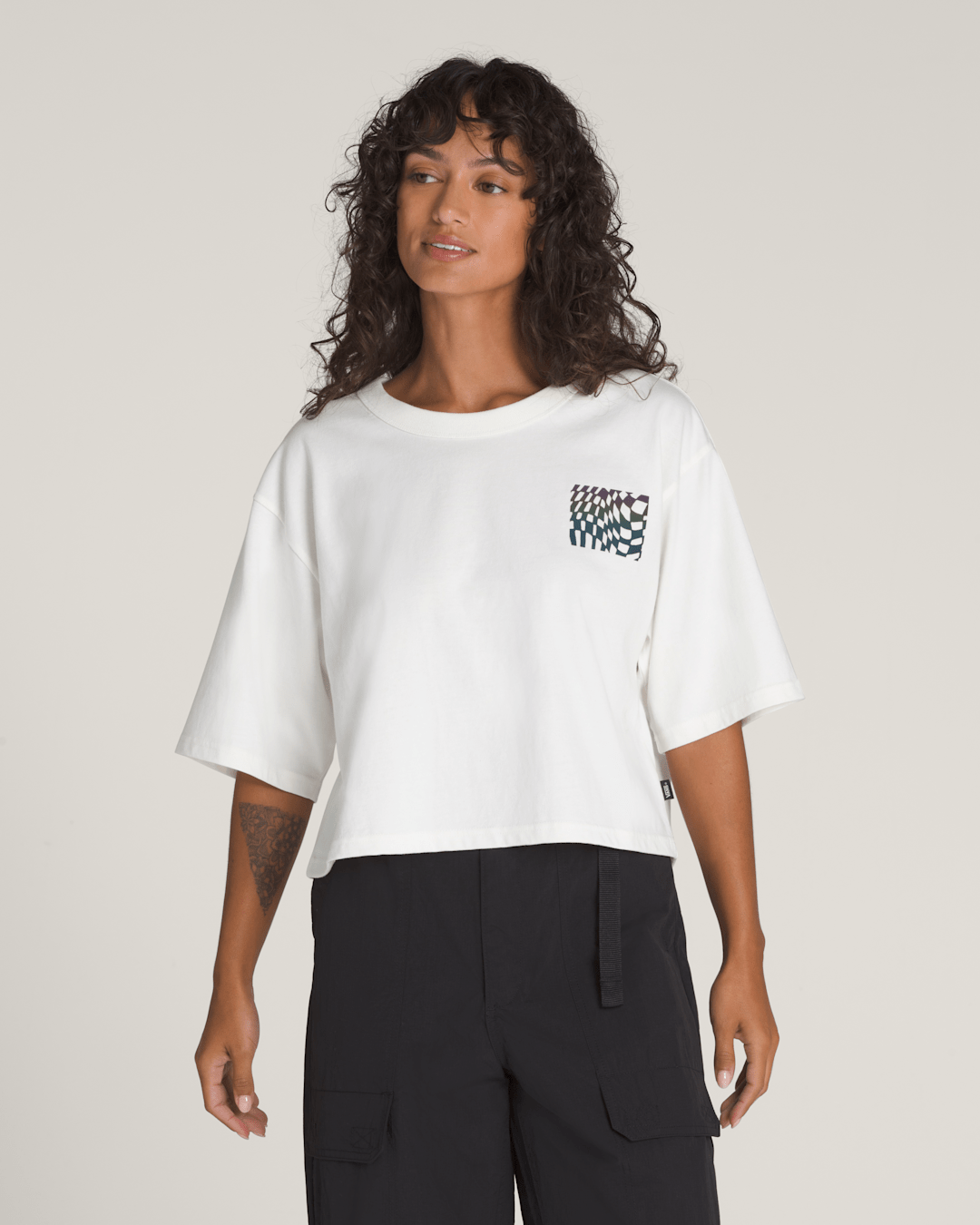 Vans Wildthorn Reflective T-Shirt in Cream White