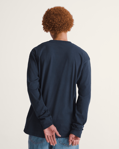 Vans Blur Drop Long Sleeve T-Shirt in Navy
