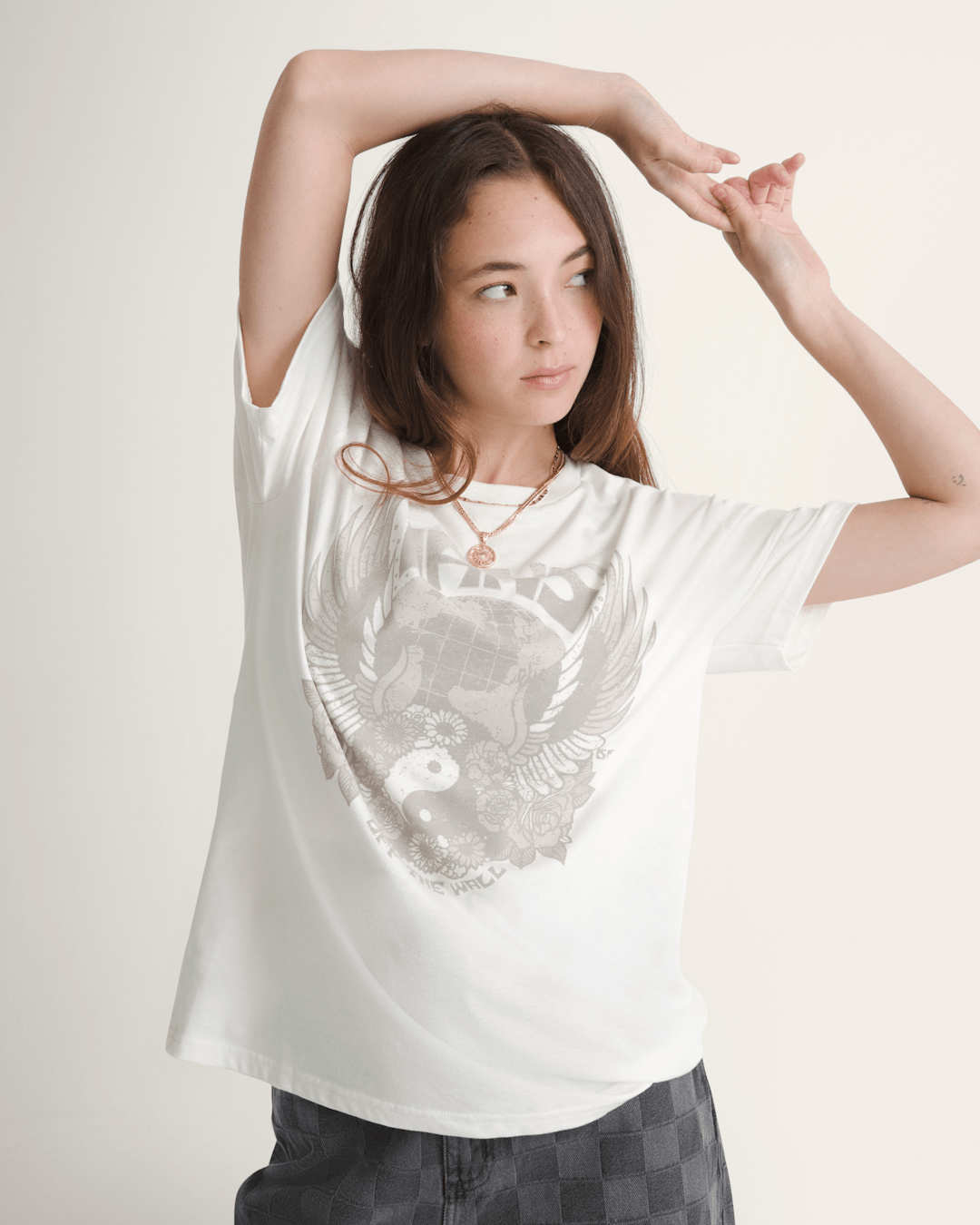 Vans World Peace T-Shirt in Heather White