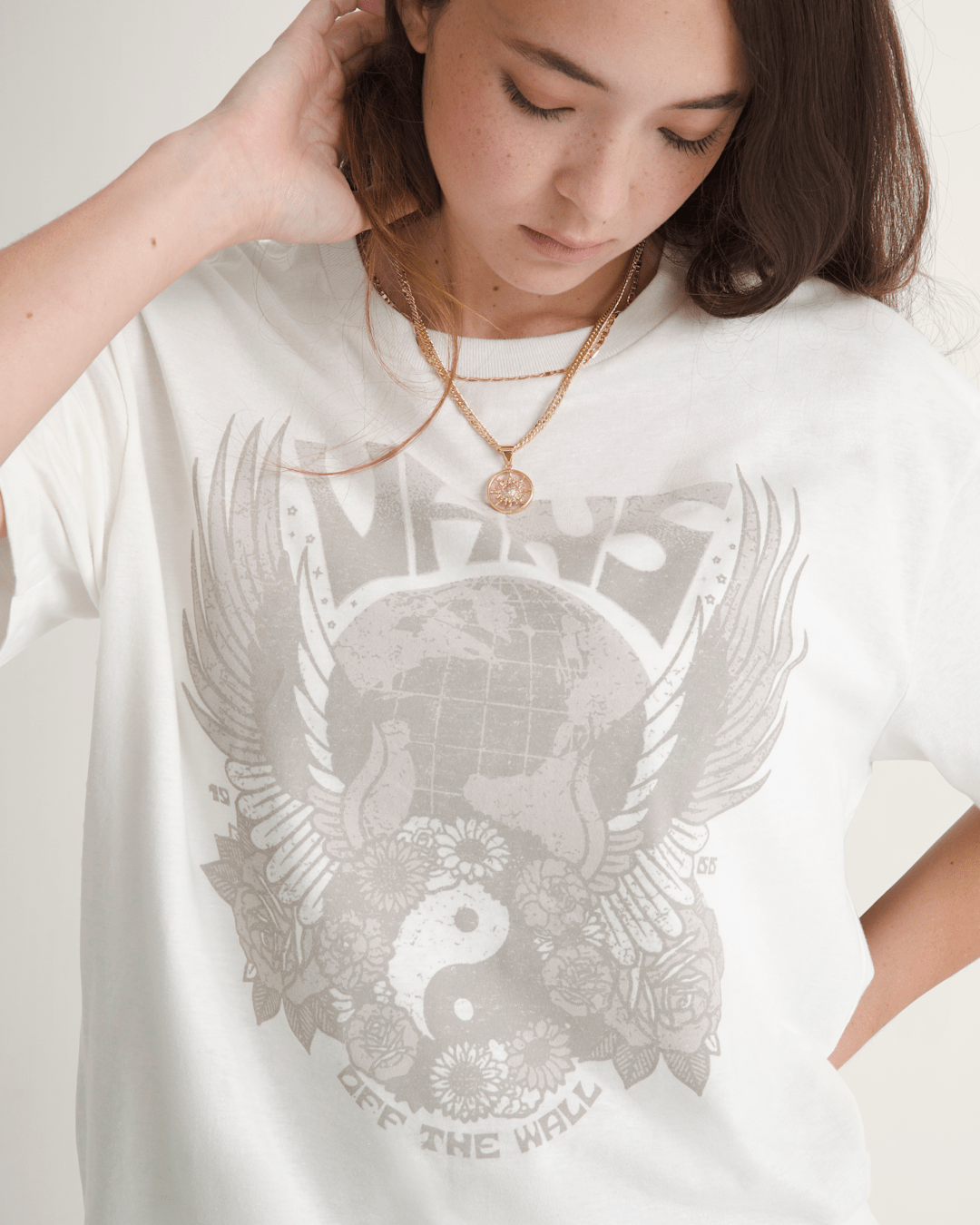 Vans World Peace T-Shirt in Heather White