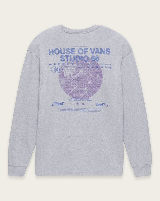 Vans Disco Nights Long Sleeve T-Shirt in Heather Grey