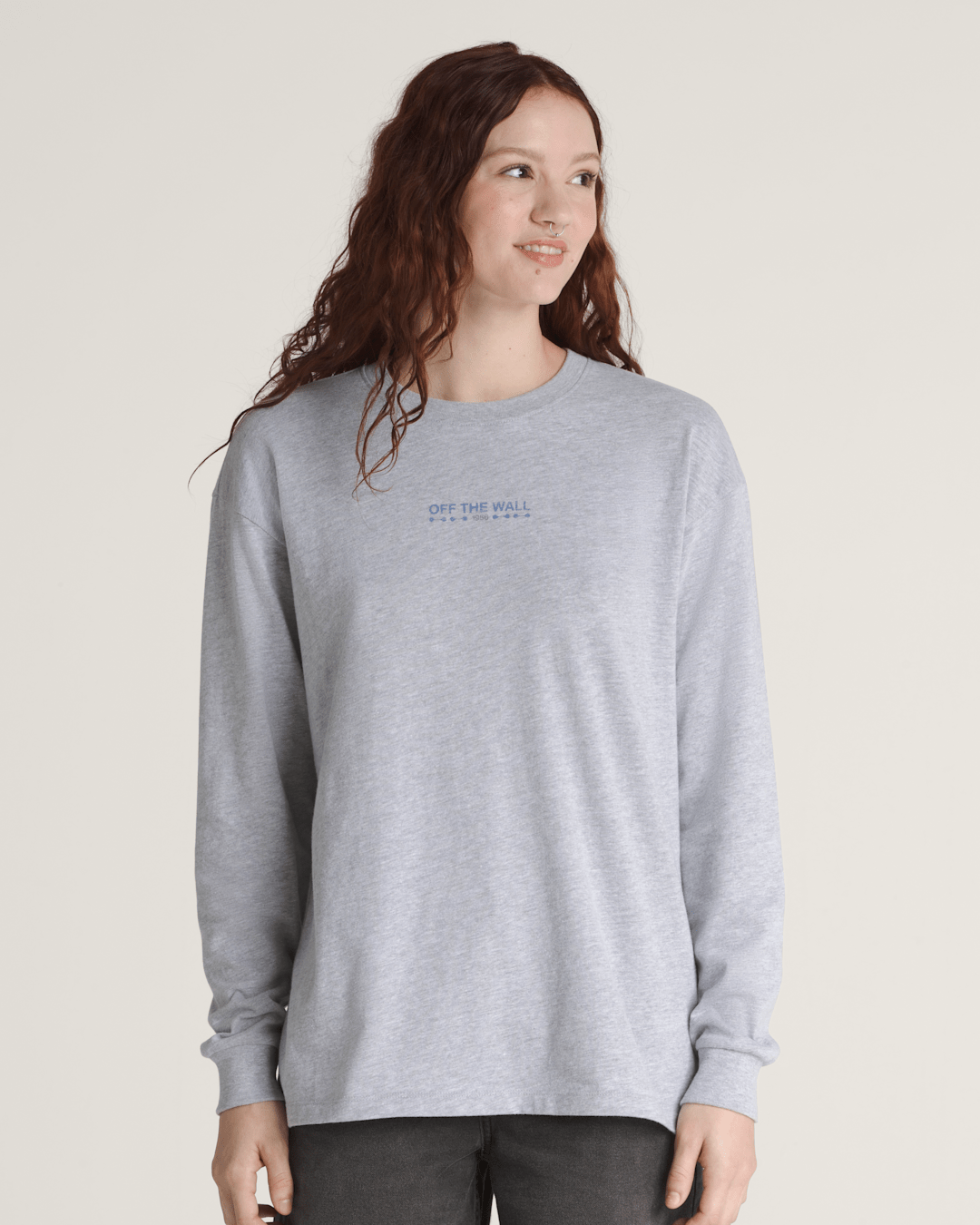 Vans Disco Nights Long Sleeve T-Shirt in Heather Grey