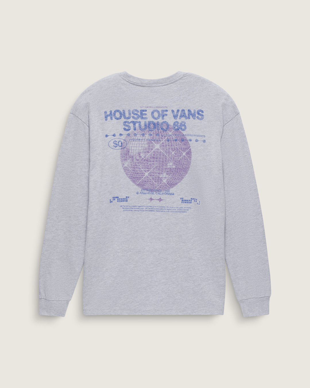 Vans Disco Nights Long Sleeve T-Shirt in Heather Grey