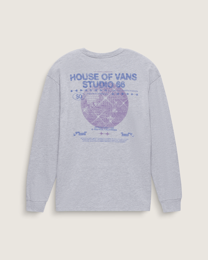 Vans Disco Nights Long Sleeve T-Shirt in Heather Grey