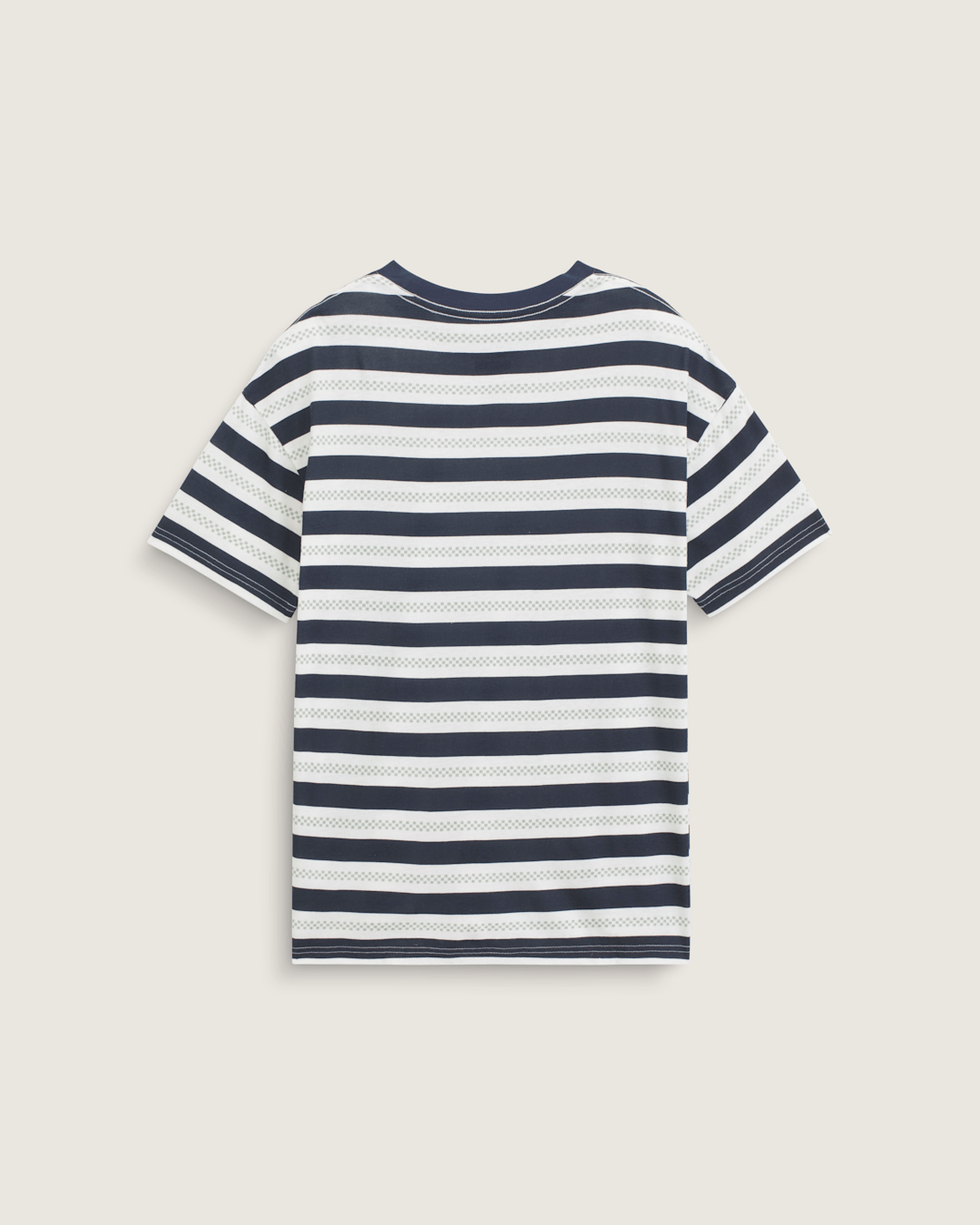 Vans Salton Stripe Checkerboard T-Shirt in Checkerboard Marshmallow White / Navy Blue
