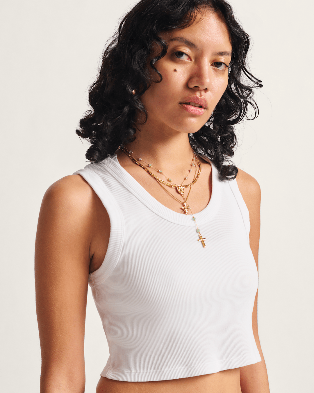 Vans Drew Rib Tank Top in White