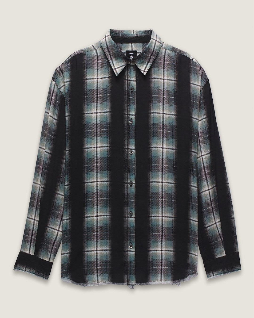 Vans Gillian Plaid Button Up Shirt in Black / Grey / Blue