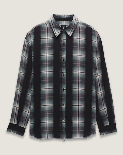 Vans Gillian Plaid Button Up Shirt in Black / Grey / Blue