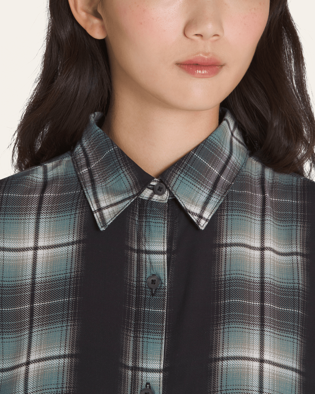 Vans Gillian Plaid Button Up Shirt in Black / Grey / Blue