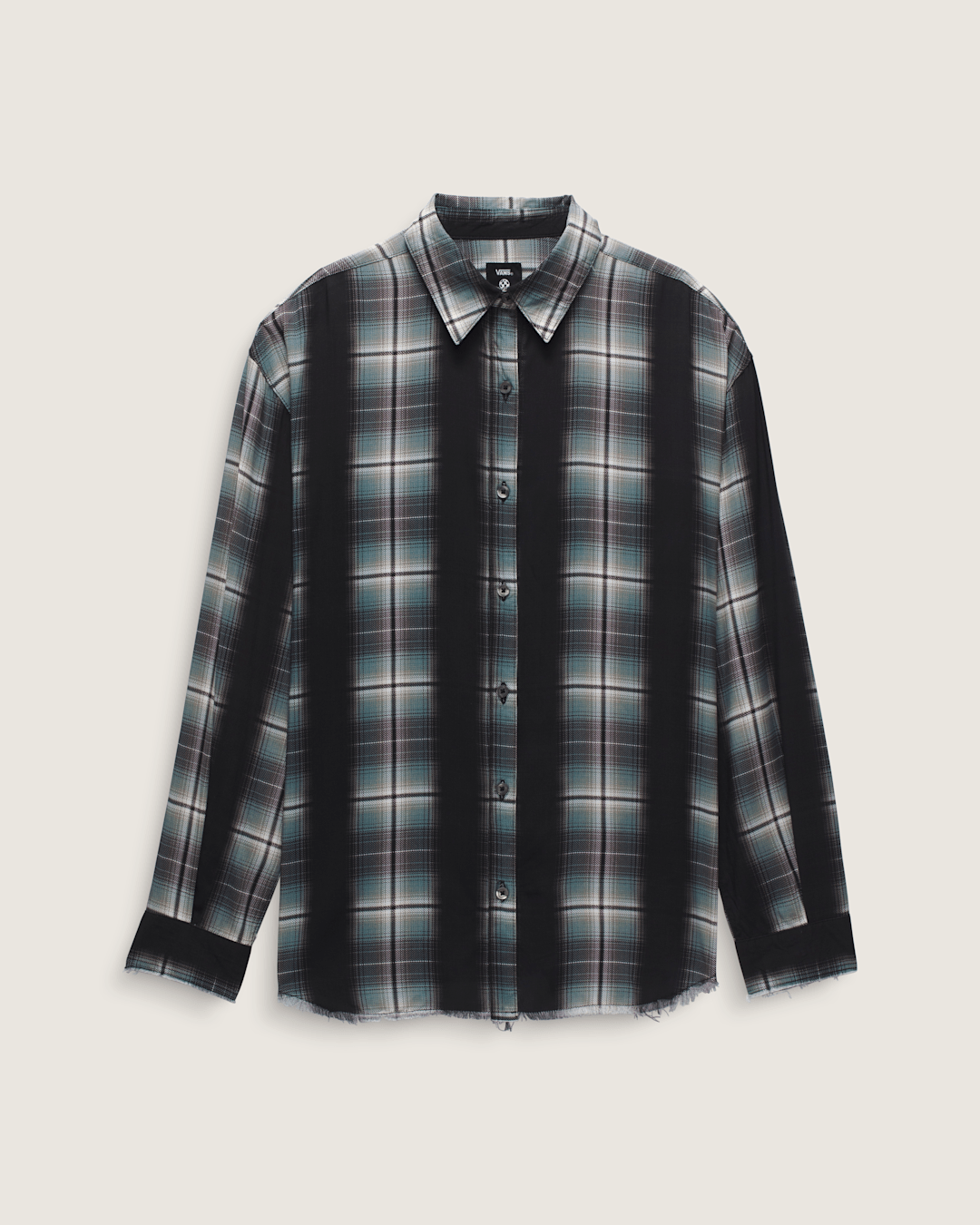 Vans Gillian Plaid Button Up Shirt in Black / Grey / Blue