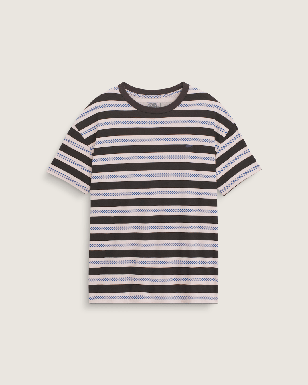Vans Salton Stripe Checkerboard T-Shirt in Checkerboard Sepia Rose Pink / Black