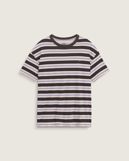 Vans Salton Stripe Checkerboard T-Shirt in Checkerboard Sepia Rose Pink / Black