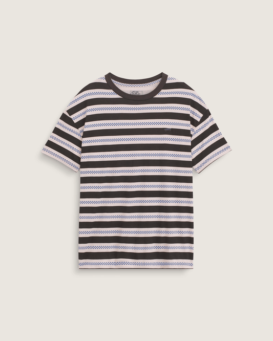 Vans Salton Stripe Checkerboard T-Shirt in Checkerboard Sepia Rose Pink / Black